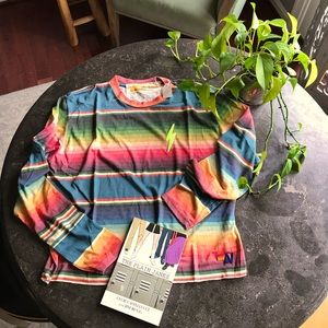 Aviator Nation SERAPE BOLT EMBROIDERY Crop LS Tee